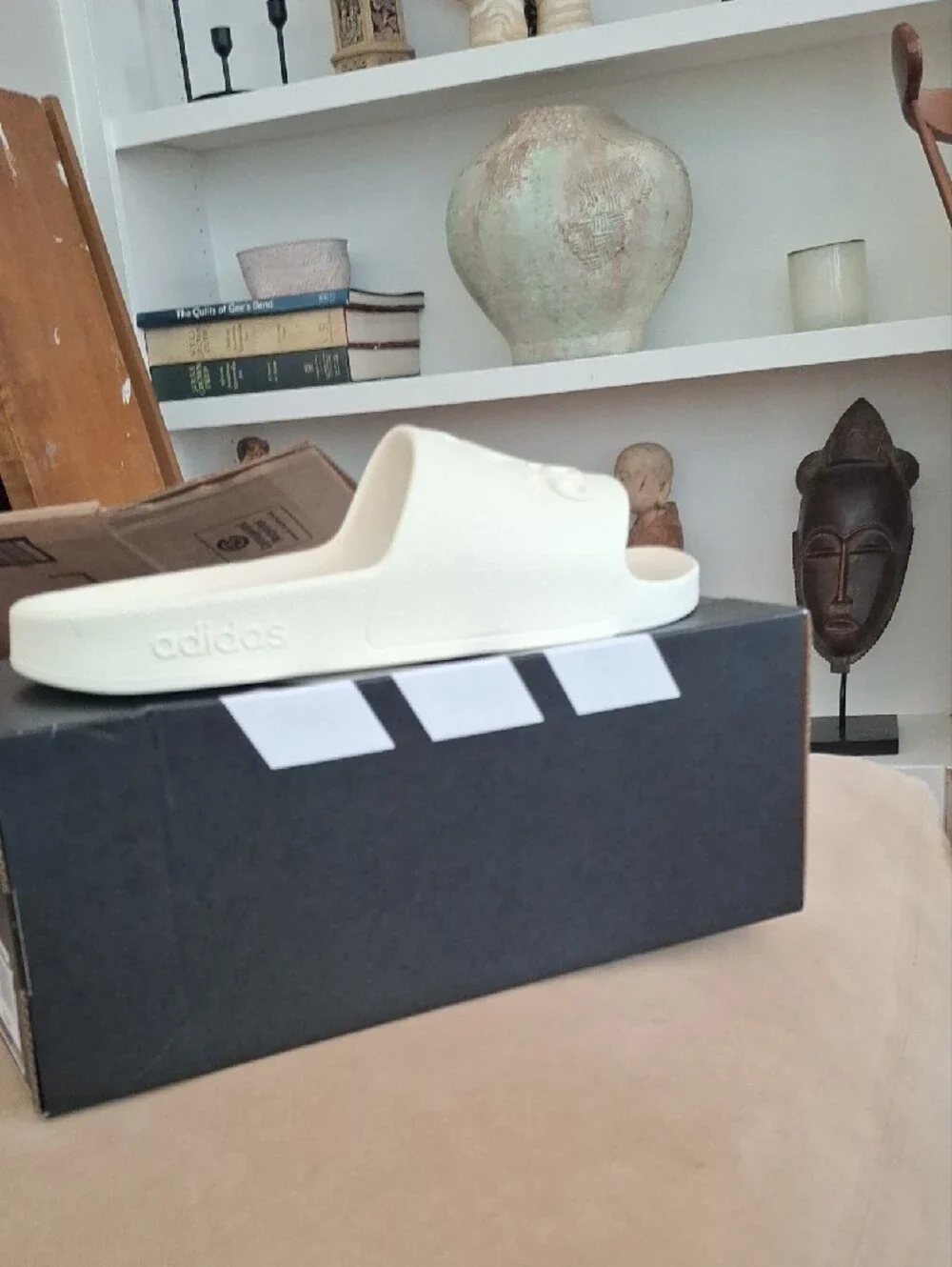 adidas Men’s Slide Sandal in Off-White Cream